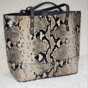 cole haan snake skin tote bag